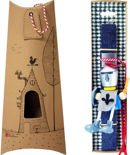 Πασχαλινή Λαμπάδα Στρατιώτης Καθιστός Μπλε