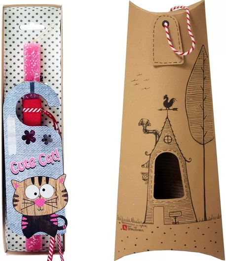 Πασχαλινή Λαμπάδα Ταμπέλα Πόρτας Γάτα