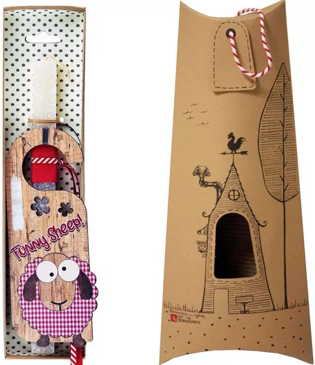 Πασχαλινή Λαμπάδα Ταμπέλα Πόρτας Πρόβατο