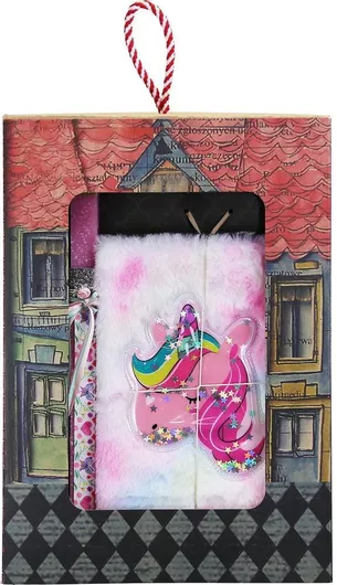 Πασχαλινή Λαμπάδα Τετράδιο Λούτρινο Μονόκερος Αστέρια