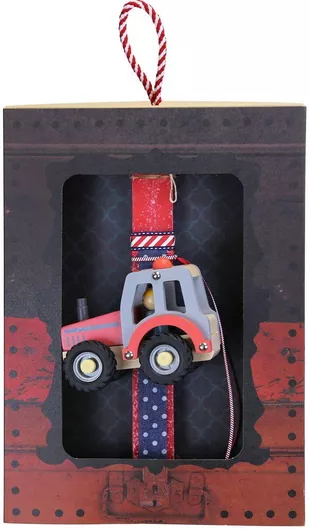 Πασχαλινή Λαμπάδα Τρακτέρ Ξύλινο Κόκκινο