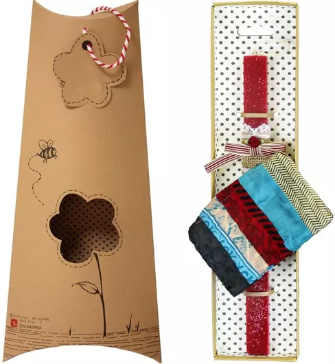 Πασχαλινή Λαμπάδα Τσαντάκι από Σάρι Βυσσινί