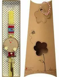 Πασχαλινή Λαμπάδα Φέτα Κορμού Κοτούλα Κίτρινο