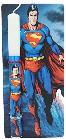 Πασχαλινή Λαμπάδα Χειροποίητη Καδράκι Superman
