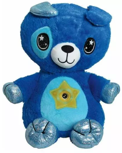 Πασχαλινή Λαμπάδα Χειροποίητη με Λούτρινο Αρκουδάκι Νανουρίσματος & Προτζέκτορα Αστεριών