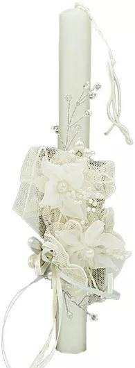 Πασχαλινή Λαμπάδα Χειροποίητη Περλέ