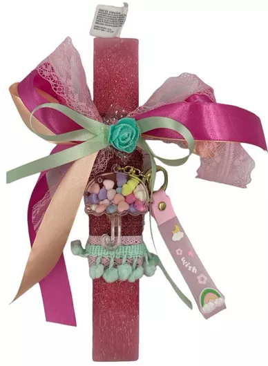 Πασχαλινή Λαμπάδα Papell Αρωματική Χειροποίητη Πλακέ Μπρελόκ Ομπρέλα με Νερό