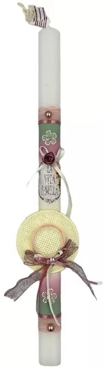 Πασχαλινή Λαμπάδα Dreamlight Ψάθινο Καπέλο