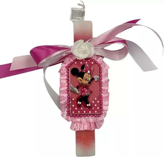 Πασχαλινή Λαμπάδα Papell Αρωματική Χειροποίητη Πλακέ Minnie Mouse Καδράκι