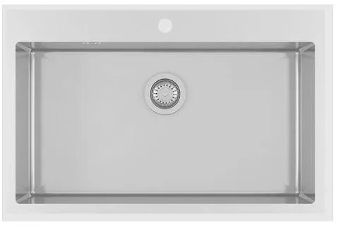 Νεροχύτης Helika LUN100M Υποκαθήμενος 79x50.5cm Inox Ασημί