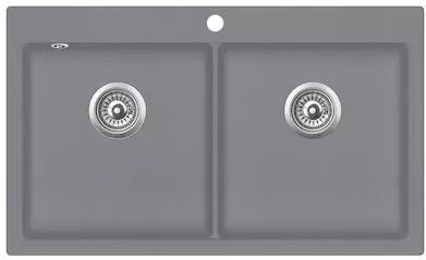 Νεροχύτης Helika SQM200-202AW Ένθετος 86x51cm Συνθετικός Γρανίτης Γκρι