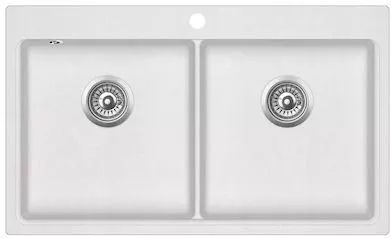 Νεροχύτης Helika SQM200-710AW Ένθετος 86x51cm Συνθετικός Γρανίτης Λευκό