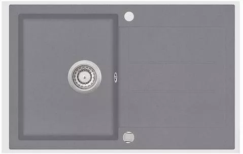 Νεροχύτης Helika SQT101-202AW Ένθετος 78x50cm Συνθετικός Γρανίτης Γκρι