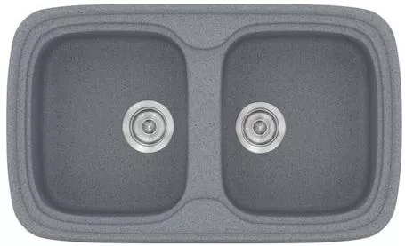 Νεροχύτης Sanitec 312 Ένθετος 82x50x18cm Συνθετικός Γρανίτης Γκρι