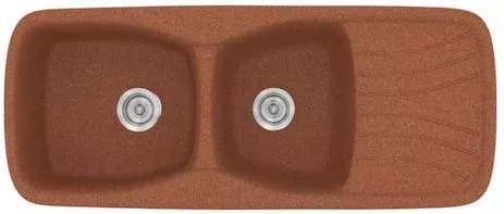 Νεροχύτης Sanitec 311 Ένθετος 120x51x22cm Συνθετικός Γρανίτης Πορτοκαλί