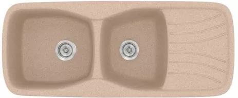 Νεροχύτης Sanitec 311 Ένθετος 120x51x22cm Συνθετικός Γρανίτης Granite Sand Μπεζ