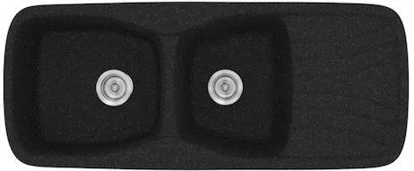 Νεροχύτης Sanitec 311 Ένθετος 120x51x22cm Συνθετικός Γρανίτης Μαύρο