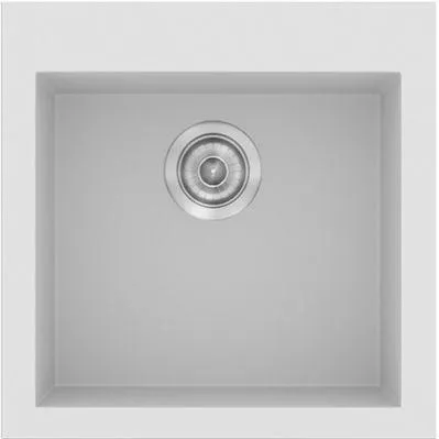Νεροχύτης Sanitec 339 Ένθετος 50x50x19cm Συνθετικός Γρανίτης Λευκό