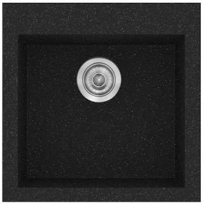 Νεροχύτης Sanitec 339 Ένθετος 50x50x19cm Συνθετικός Γρανίτης Μαύρο