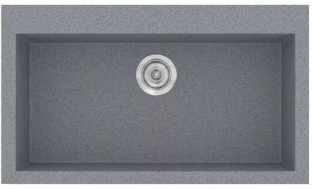 Νεροχύτης Sanitec 333 Ένθετος 79x50x20cm Συνθετικός Γρανίτης Metallic Silver Γκρι