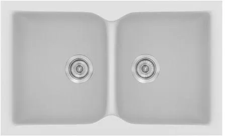 Νεροχύτης Sanitec 336 Ένθετος 86x50x22cm Συνθετικός Γρανίτης Λευκό