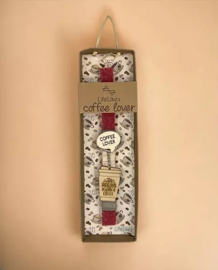 Πασχαλινή Λαμπάδα LifeLikes Coffee Lover με Μπρελόκ σε Κουτί Μπορντό
