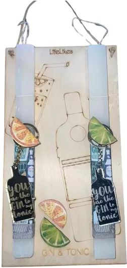 Πασχαλινή Λαμπάδα LifeLikes για Ζευγάρι Gin Tonic Γκρι