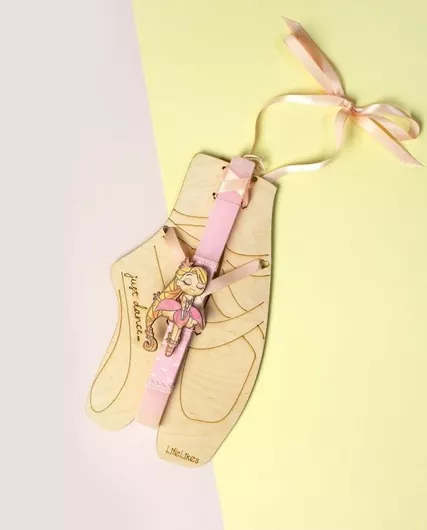 Πασχαλινή Λαμπάδα LifeLikes Μπαλαρίνα με Κάδρο Ροζ