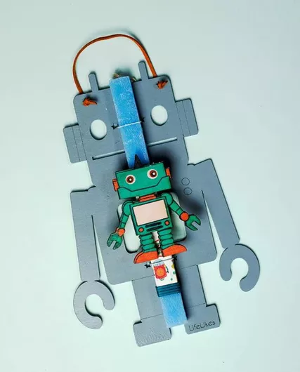 Πασχαλινή Λαμπάδα LifeLikes Ρομπότ με Κάδρο Γαλάζιο