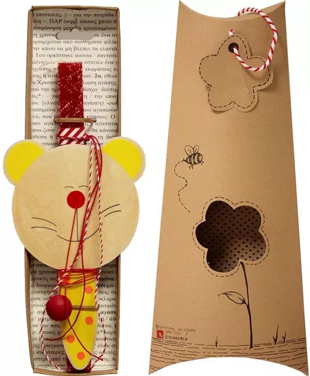 Πασχαλινή Λαμπάδα Synchronia LA19032A Ρακέτα Τίγρης Κόκκινο