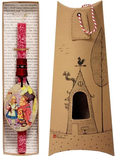 Πασχαλινή Λαμπάδα Synchronia LA19084A Αλίκη Οβάλ Φλαμίνγκο Κόκκινο