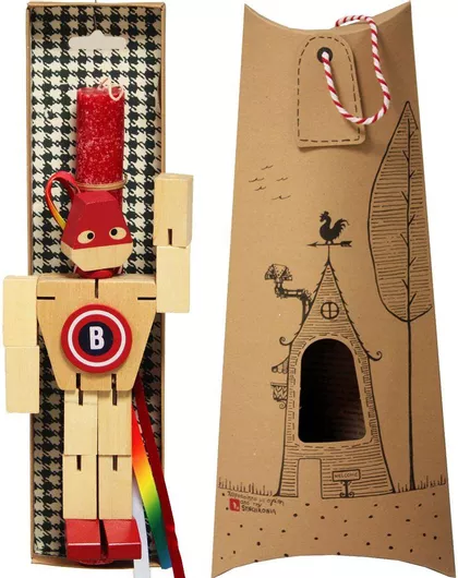 Πασχαλινή Λαμπάδα Synchronia LA20004A Super Ήρωας Κόκκινο