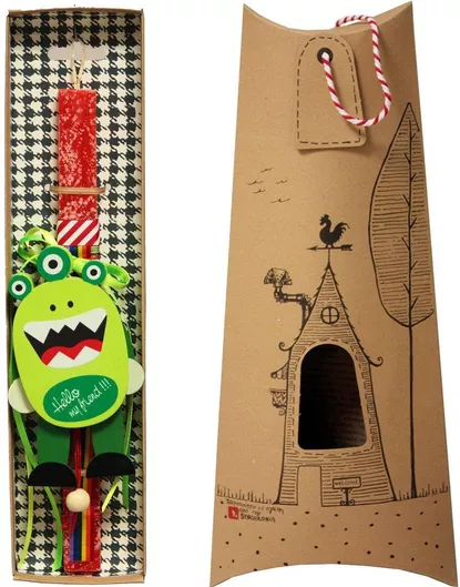 Πασχαλινή Λαμπάδα Synchronia LA20005B Τερατάκι Κόκκινο