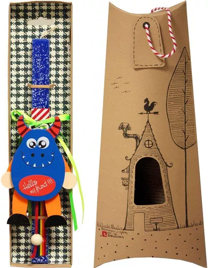 Πασχαλινή Λαμπάδα Synchronia LA20005C Τερατάκι Μπλε Ελεκτρίκ