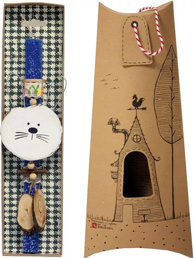 Πασχαλινή Λαμπάδα Synchronia LA20051A Φέτα Κούνελος Μπλε Ελεκτρίκ