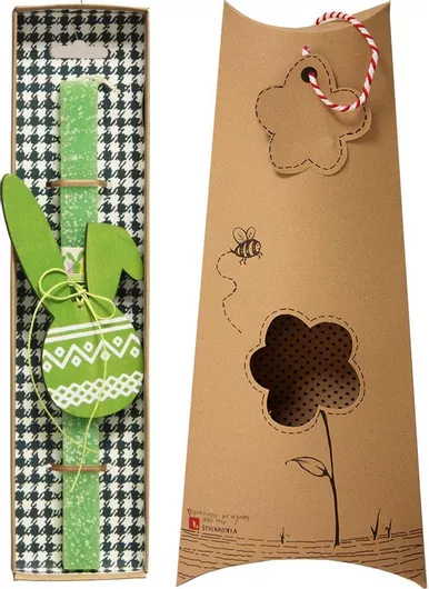 Πασχαλινή Λαμπάδα Synchronia LA20104B Αυγό Χρωματιστό Κούνελος Λαχανί