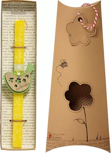 Πασχαλινή Λαμπάδα Synchronia LA20106B Ανοιξιάτικο Στολίδι Πουλάκι Κίτρινο