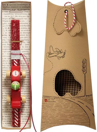 Πασχαλινή Λαμπάδα Synchronia LA20115B Αγωνιστικό Ξύλινο Κόκκινο