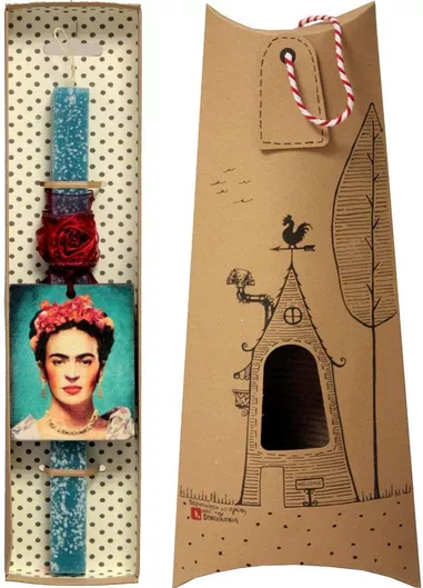 Πασχαλινή Λαμπάδα Synchronia LA20134A Frida Kahlo Τιρκουάζ