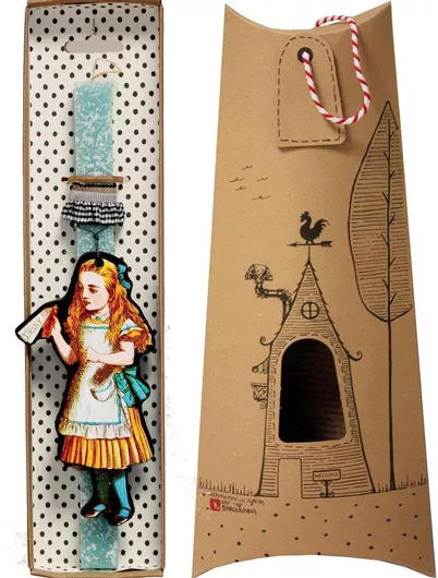 Πασχαλινή Λαμπάδα Synchronia LA20135A Αλίκη Vintage Drink Γαλάζιο