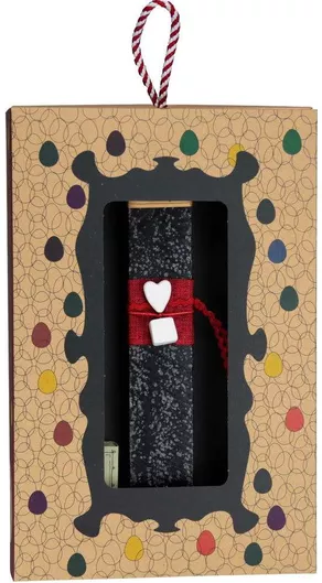 Πασχαλινή Λαμπάδα Synchronia LA21200A Πορσελάνινο Γλαστράκι Καρδιά Μαύρο