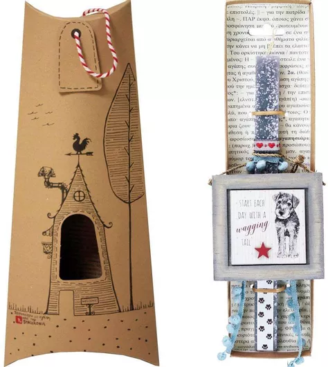 Πασχαλινή Λαμπάδα Synchronia LA22011C Καδράκι Σκύλος Wagging Γκρι