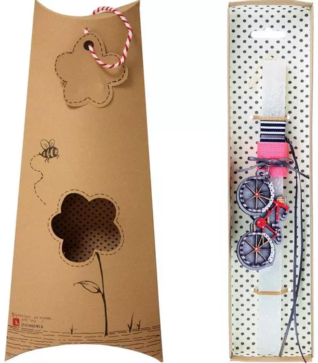 Πασχαλινή Λαμπάδα Synchronia LA22037H Μπρελόκ Ποδήλατο Λευκό