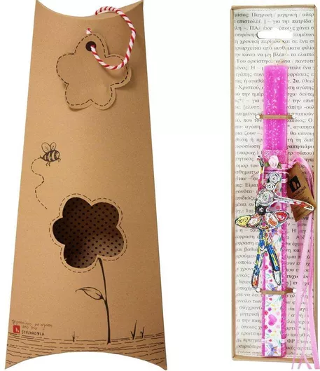 Πασχαλινή Λαμπάδα Synchronia LA23002B Στολίδι Μπαλαρίνα Φούξια