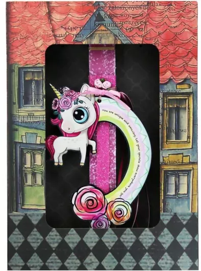 Πασχαλινή Λαμπάδα Synchronia LA23018B Μονόκερος Rainbow Λουλούδι Φούξια