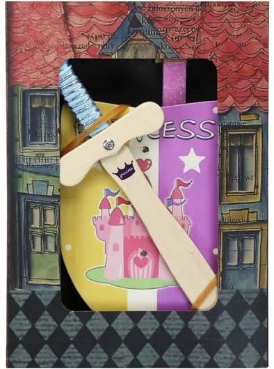 Πασχαλινή Λαμπάδα Synchronia LA23023C Ασπίδα & Σπαθί Πριγκίπισσα Ροζ