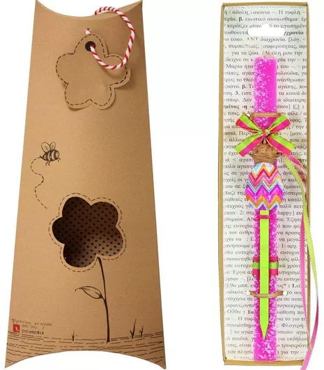 Πασχαλινή Λαμπάδα Synchronia LA23029B Φουρκέτα Ανανάς Φούξια