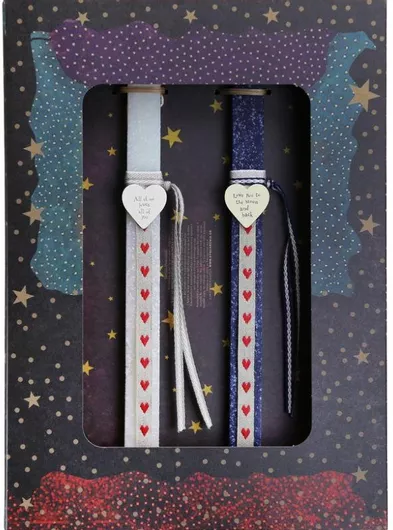 Πασχαλινή Λαμπάδα Synchronia LA24012A για Ζευγάρι All Moon Εκρού/Μπλε