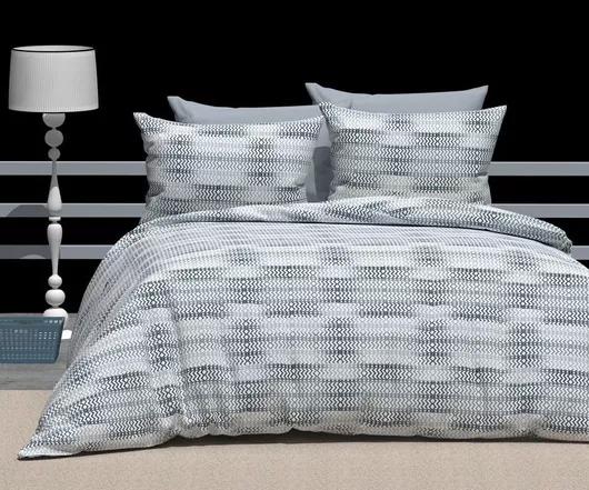 Σετ Μαξιλαροθήκες MayHome Polycotton με Φάσα 50x70cm Γεωμετρικό Σχέδιο Γκρι