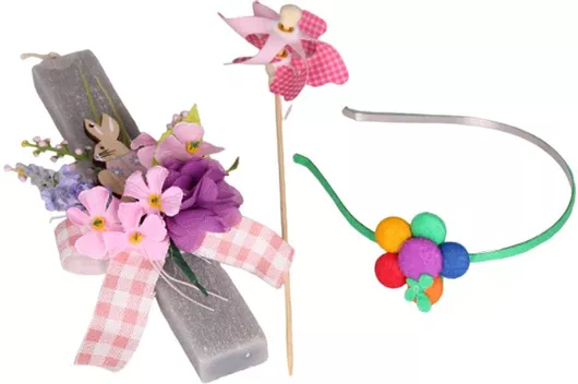 Πασχαλινή Λαμπάδα Katsenis pasx91 Στέκα Μαλλιών Παιδικό One Size